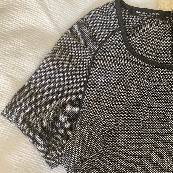 Maison Scotch Tweed Sheath Dress Leather Trim - Picture 8 of 8